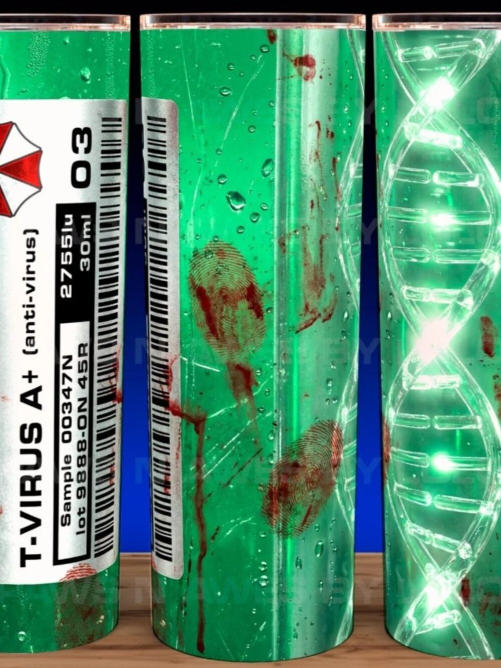 Resident Evil T-Virus DNA Strand 3 Green Canister Cup Mug Tumbler 20oz